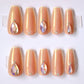 Rose Champagne Swarovski Crystals Press On Nails Set